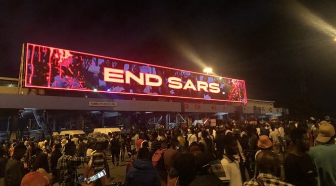 endsars protest at lekki toll gate